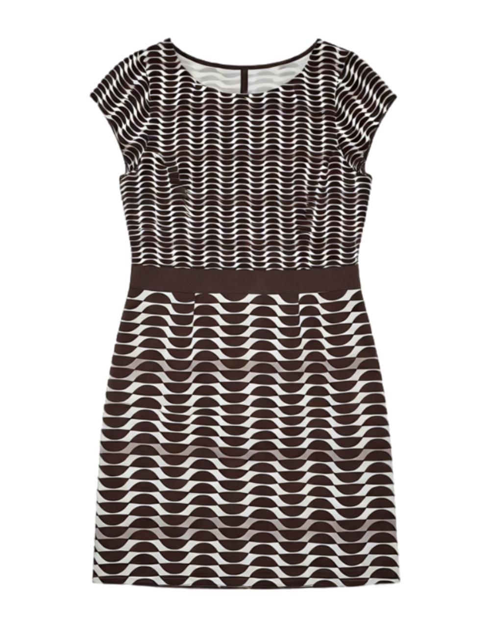 Boden Silk Blend Geometric Print Cap Sleeve Midi Dress 8R Excellent